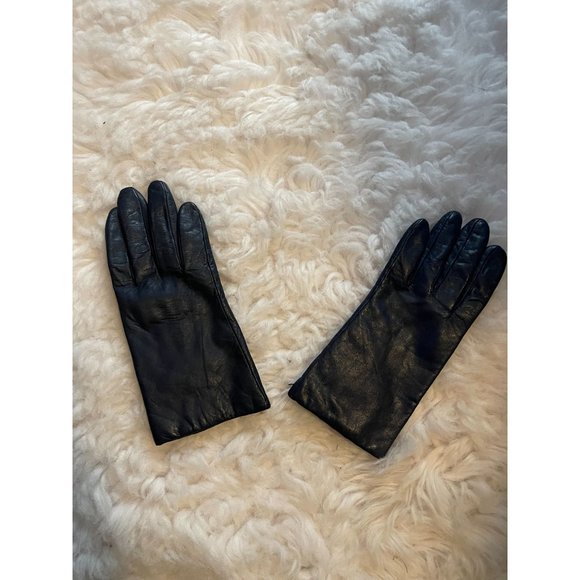 Accessories Vintage Navy Blue Leather Gloves Womens Size 7 12 Poshmark